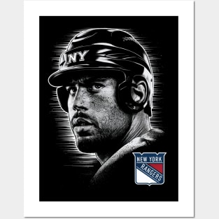 A player's face in a shot for the New York Rangers Posters and Art
